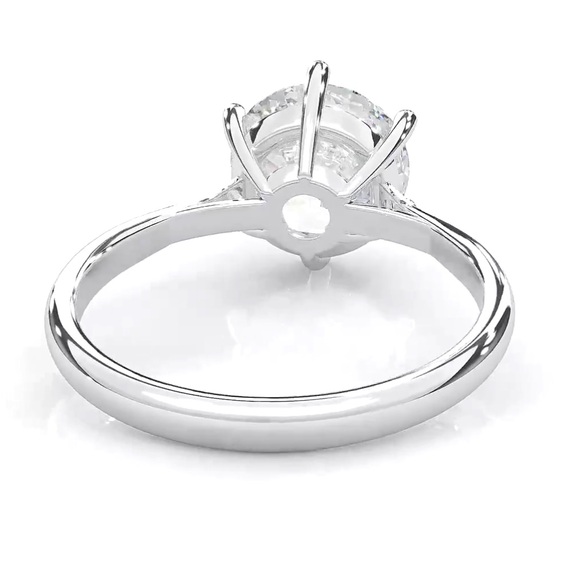 2.0 Carat Moissanite Engagement Ring in Platinum Plated Sterling Silver NWT - Picture 9 of 17